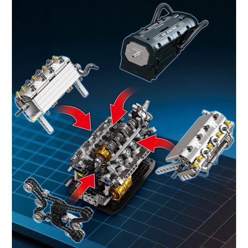 Конструктор двигун V6 Engine 1268 деталі Reobrix 33013