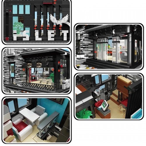 Конструктор Сучасний вуличний бар з підсвіткою 3992 деталей Mould King 16042