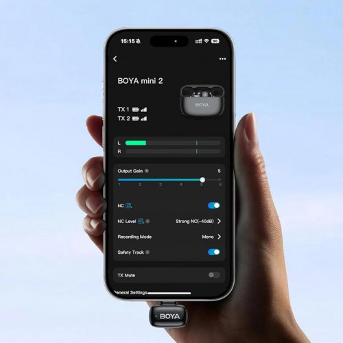 Микрофон беспроводной для смартфонов Type-C ИИ-шумоподавление Boya Mini 2-04