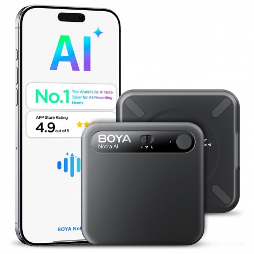 ШІ-диктофон для смартфонів транскрибація дзвінків магнітний Boya Notra Black