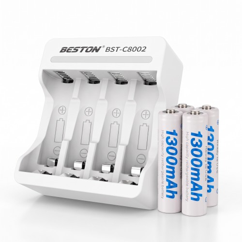Набір акумуляторів та зарядка Beston C8002 Kit (AAA 4 шт, 1300 mAh) Набір акумуляторів та зарядка Beston C8002 Kit (AAA 4 шт, 1300 mAh)