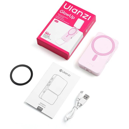 Аккумуляторный магнитный свет Ulanzi GL01 для iPhone и Android (розовый)