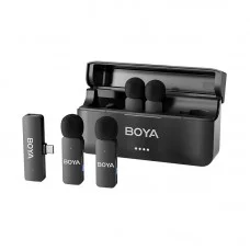 Беспроводной микрофон на 4 петлички для телефона iPhone Android Type-C BOYA BY-V4U