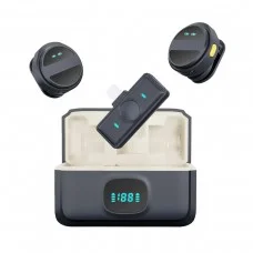Микрофон беспроводной двойной на магните для iPhone Android Type-C AC Prof SX21