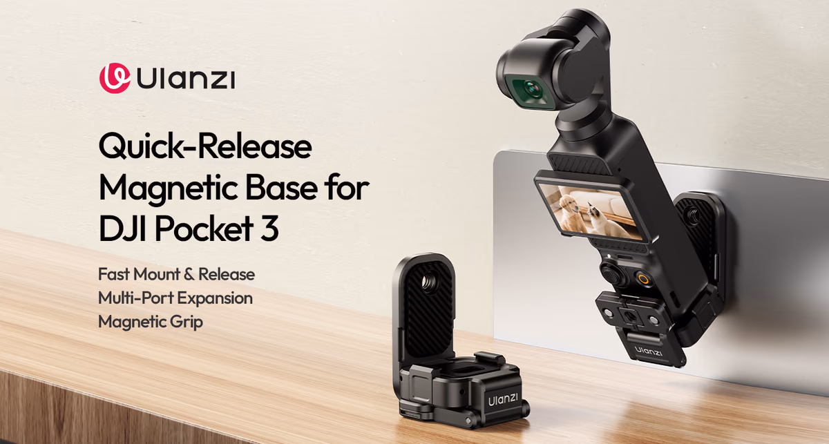 Магнитная база Ulanzi PK16 с DJI Pocket 3 и вариантами крепления