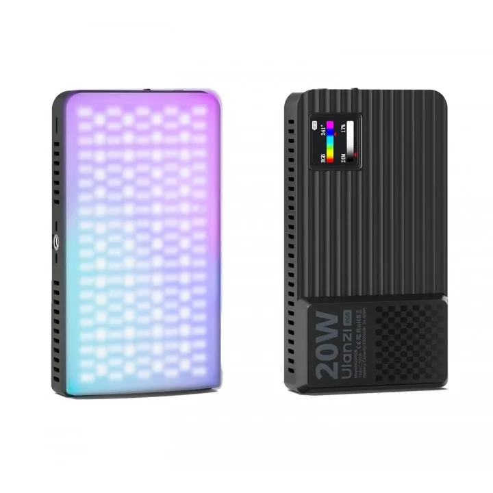 Ulanzi K20 RGB у робочому положенні та основні елементи конструкції